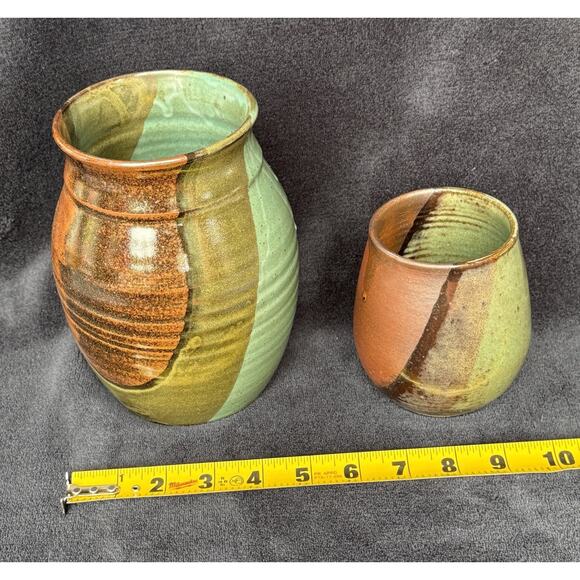 Wilson Creek Ceramic Pottery Signed Vase Set of 2 WI - Picture 5 of 14